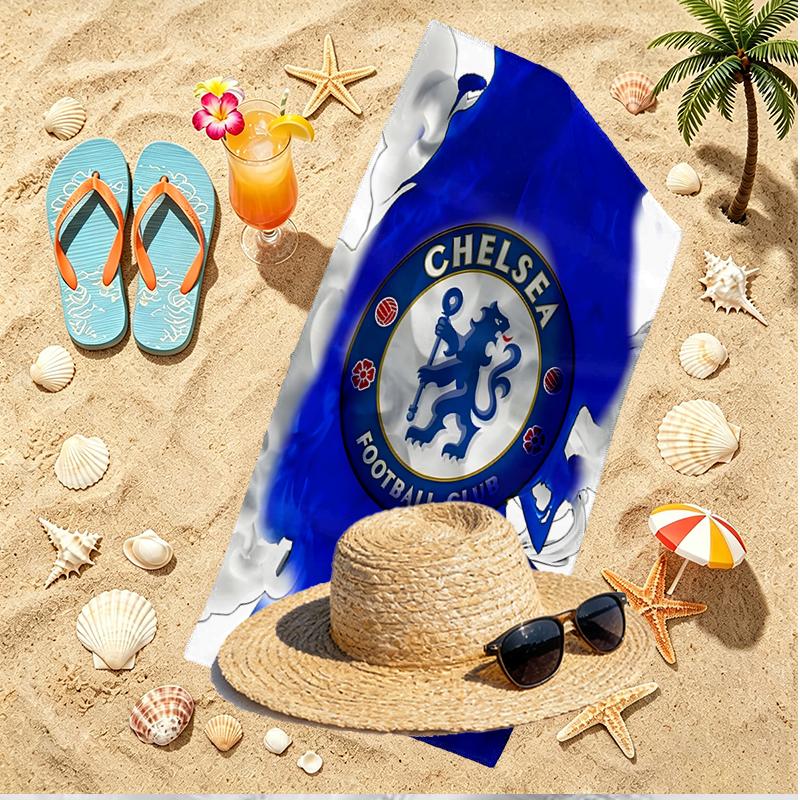 Chelsea F.C Print Beach Towel, Versatile Lightweight Absorbent Beach Towel for Pool Surf Yoga Bathroom, Perfect Birthday Holiday Gift