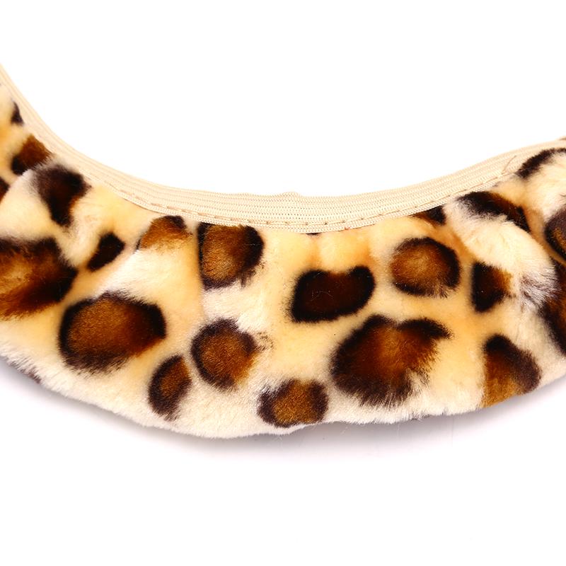 3 шт./компл. плюшевый чехол на руль с леопардовым пухом, зимние автомобильные аксессуары