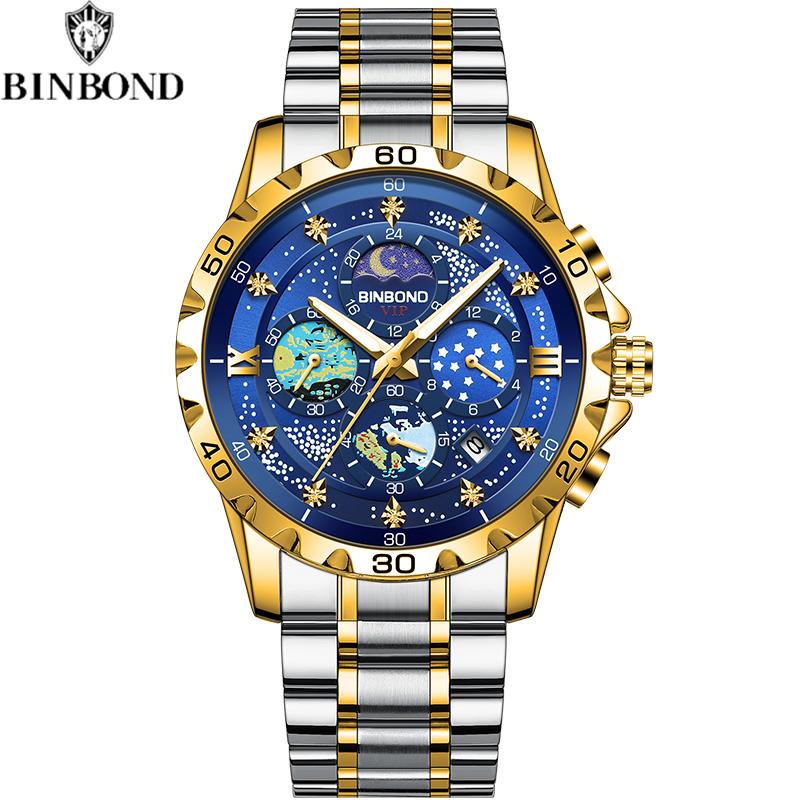 Luxury Quartz Men Watch Date Waterproof Chronograph Luminous Stainless Steel Wristwatch Fashion Business Man Watches