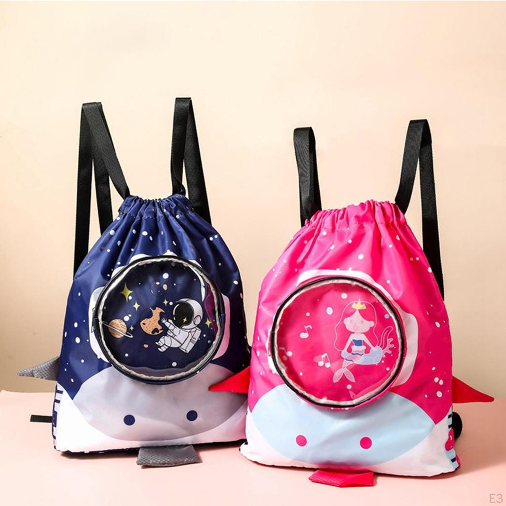 Детская сумка для плавания, рюкзак на шнурке для детей, сумка с мультяшным рисунком, легкая сухая сепарация