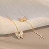 Zircon Butterfly Earrings Delicate Simple Golden Butterfly Earrings