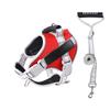 Светоотражающая шлейка для собак Регулируемая нагрудная шлейка для питомца с поводком для крупных собак Прогулки на открытом воздухе Красный M