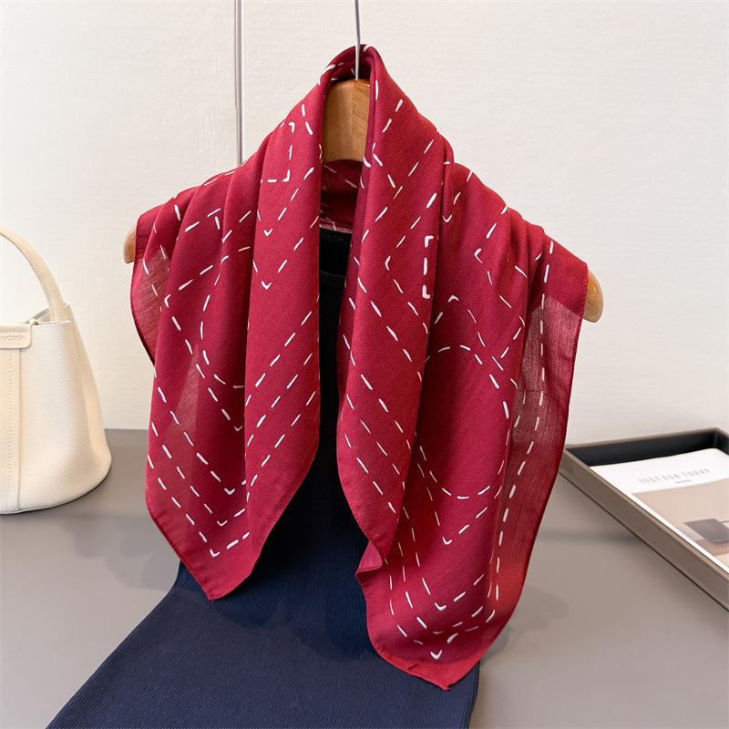 Горошек Стиль Елочка Узор Хлопок И Лен Маленький Квадратный Шарф Шелковый Шарф Имитация Бархата Головной Платок Шаль Шарф для Защиты от Солнца Женский Шарф