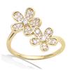 Gold Plated Ring 'Flora' Golden White - 18x10 Mm