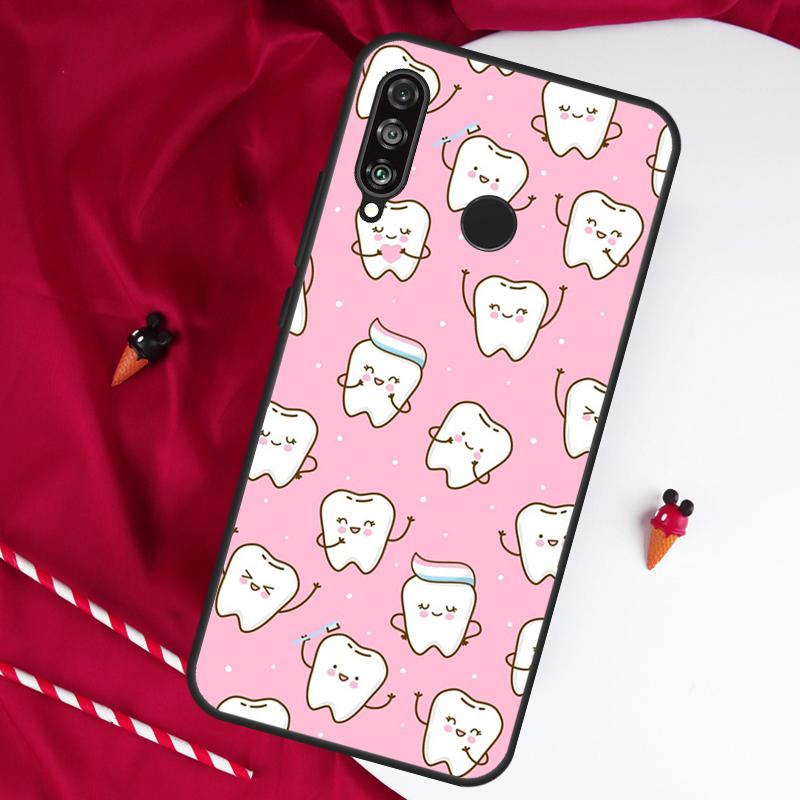 Чехол для Huawei Nova Y61 Y91 Y73 Y72 Y90 Y70 Y60 12s 12i 11i 8i 9 10 SE P60 P30 Pro P40 Lite с рисунком зуба