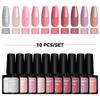 PHOENIXY 10 Colors 8ml Nail Polish Set Colors For Nail Glitter Gel Varnishes Hybrid UV LED Nail Art Gel Polish Set