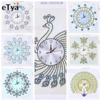 Настенные часы «сделай сам», алмазная живопись, сверла специальной формы, настенные часы с вышивкой, цветок, бабочка, вышивка крестиком, часы