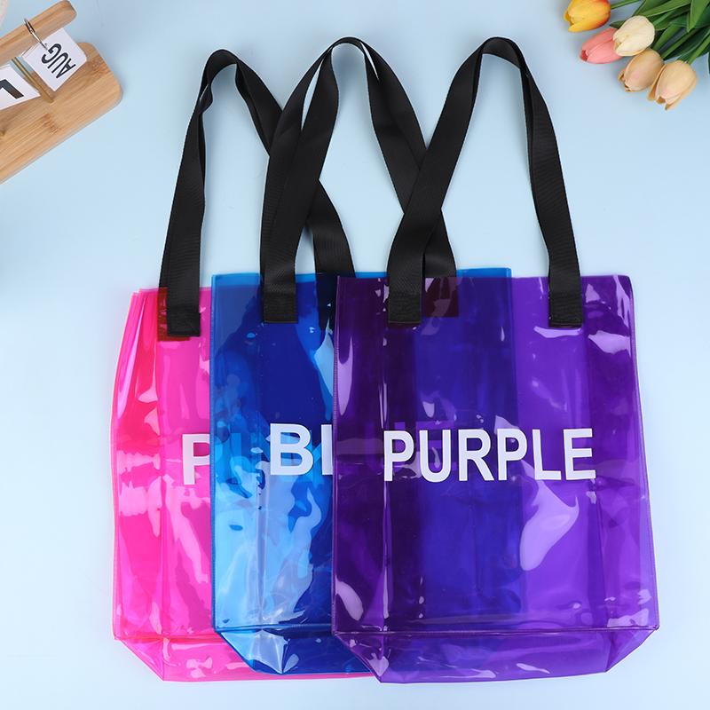 Прозрачная сумка-тоут Водонепроницаемая ПВХ сумка-желе через плечо Сумки для хранения большой вместимости Пляжная сумка для плавания