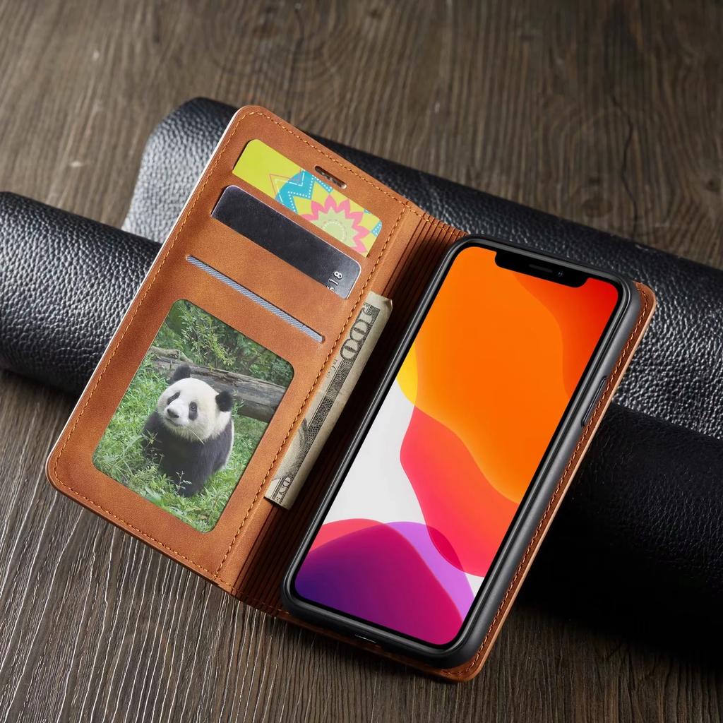 Кожаный магнитный флип-чехол для iPhone 16 15 14 Pro Max 13 12 11 XS X XR SE 2022 8 7 6S Plus Mini Wallet Card Solt Phone Cover