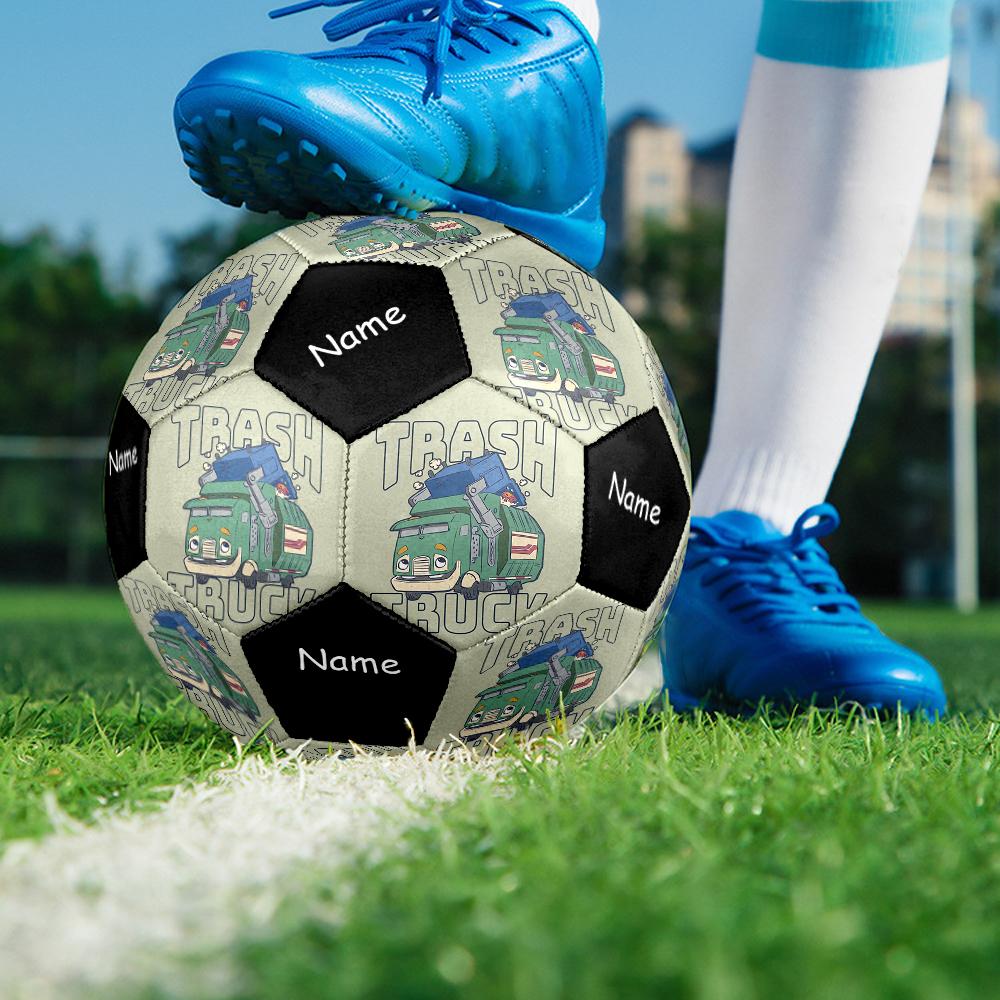 Custom Name Trash Truck Theme Size 5 Soccer Ball, Suitable for Both Indoor and Outdoor Matches, a Gift Suitable for Everyone.
