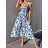 European and American Plus Size Women Clothing Slim Fit Slimming Vacation Long Dress Casual Loose Sling Dress