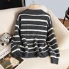 Women's Contrast Stripe Faux Two-Piece Sweater
