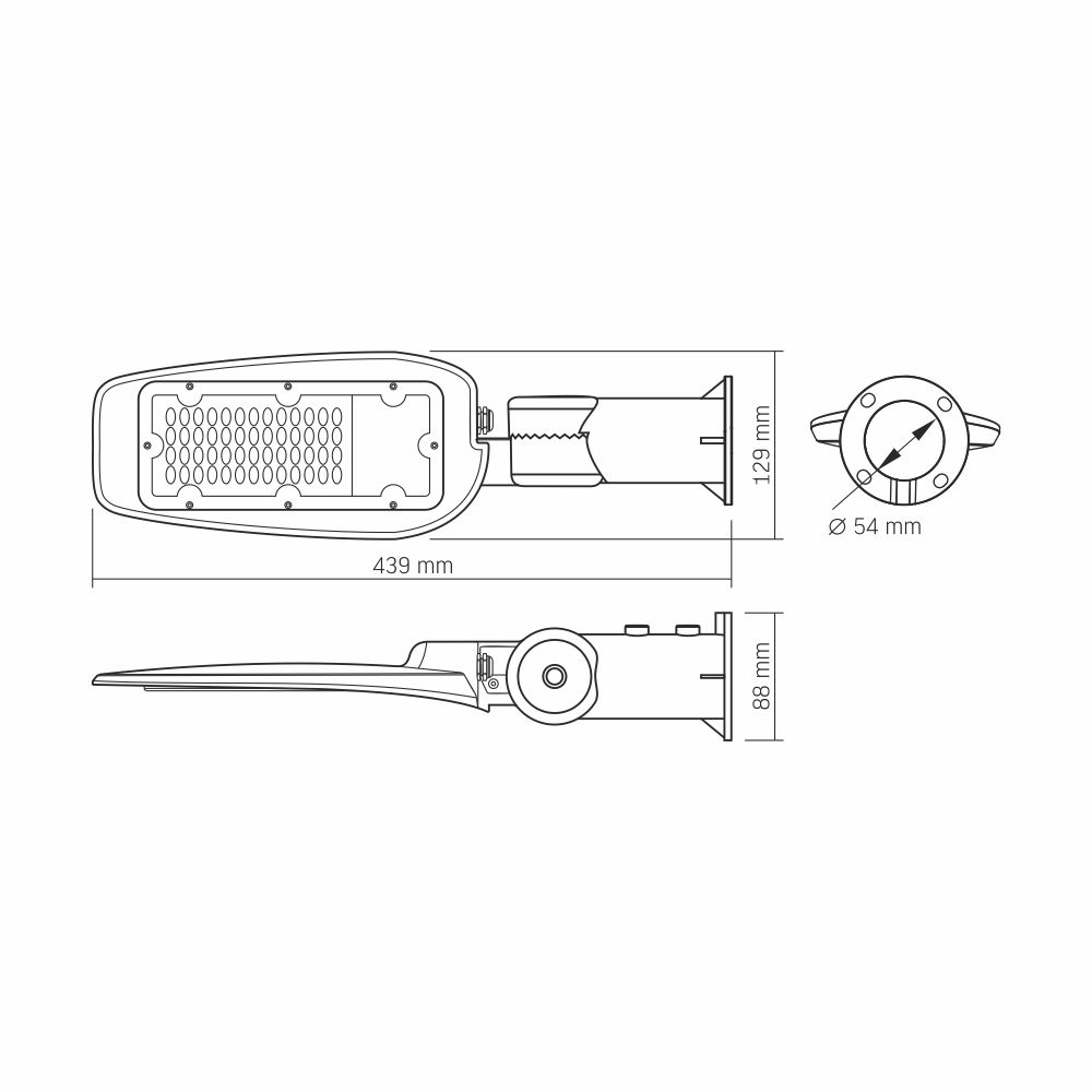 Głowica Latarni Aluminium Led 30W Neutralne Światło 5000K 2700Lm Ip65 Leya Videx
