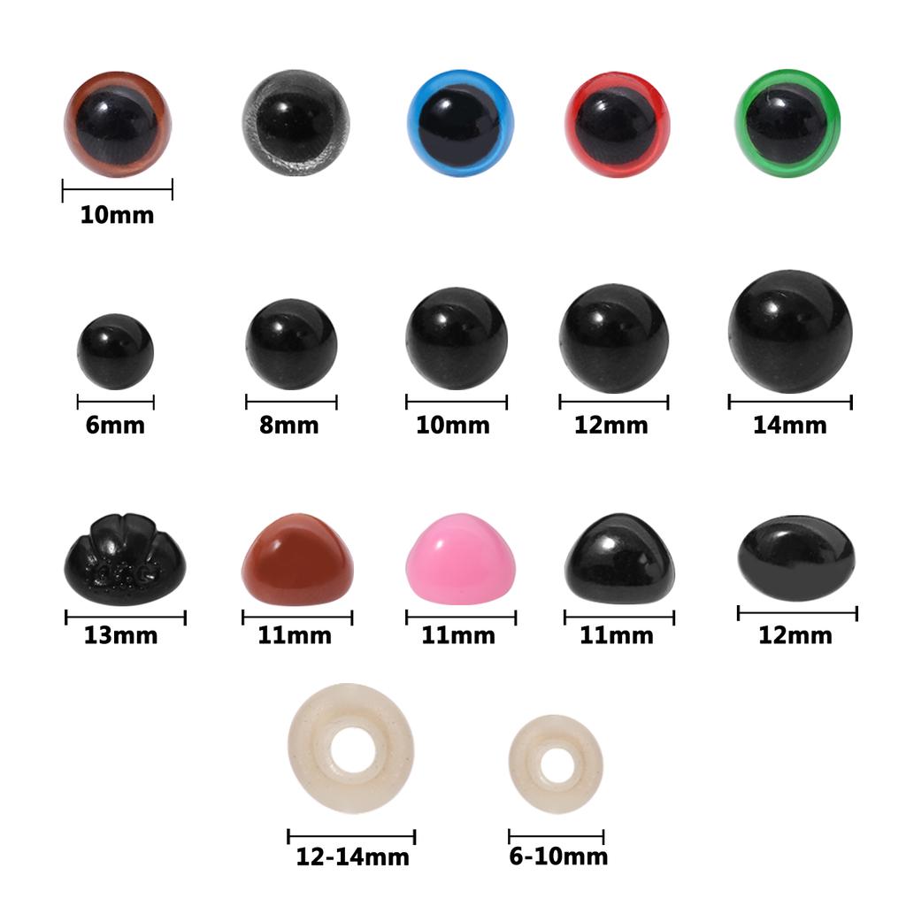 Набор 280 штук пластиковых цветных глаз и носиков для плюшевых игрушек