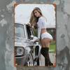 Винтажная жестяная табличка 8x12 дюймов Ретро Авто Леди Металлическое Настенное Искусство Алюминиевый Декор