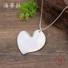 New Brushed Love Snake Bone Chain Long Necklace, Women's Exaggerated Brushed Heart-shaped Long Sweater Chain