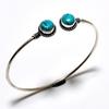 Santa Rosa Turquoise Gemstone 925 Silver Plated Jewelry Cuff Bangle