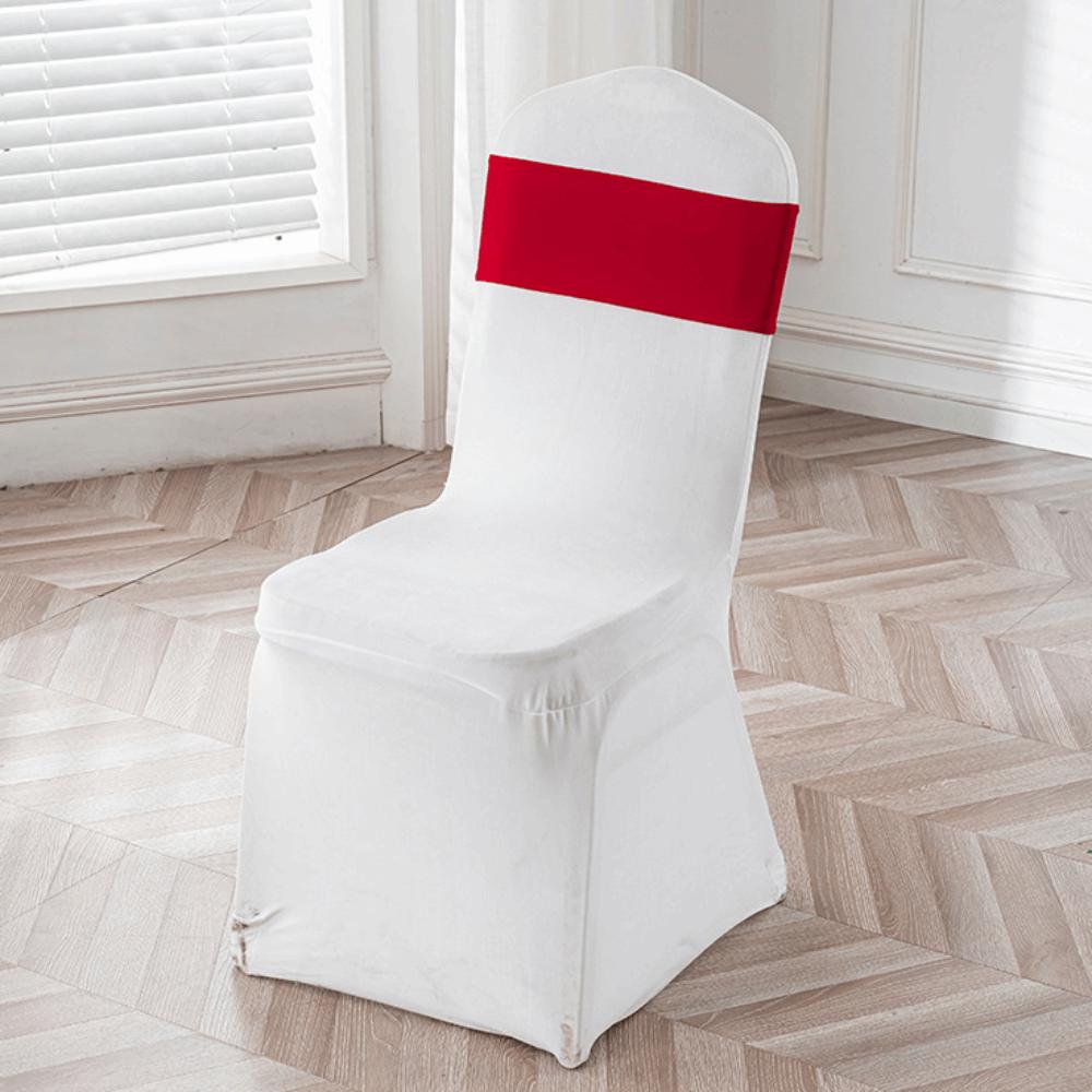 Ready Made Chair Bands Solid Color Satin Ribbon Bows  Wedding Banquet Events Decoration