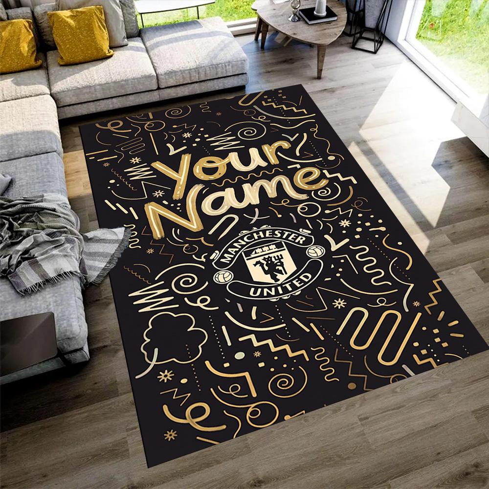 Manchester Customized Name Floor Mat Design for Playrooms Study room Outdoor Hallway Anti-slip Rug Decorate Offices Perfect Gift for Friends & Family