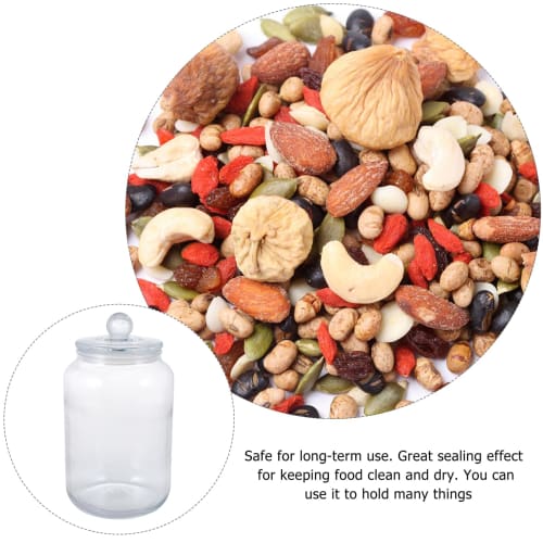 LEDMOMO 3 л Стеклянная банка с крышкой Мейсона Кухонная банка Контейнер для хранения продуктов Цилиндрическая бутыль для консервированных зерен Сахара Чая Кофе Прозрачная