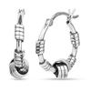 Real 925 Sterling Silver Antique Love-Knot Balinese Hoop Earrings for Teens and Women