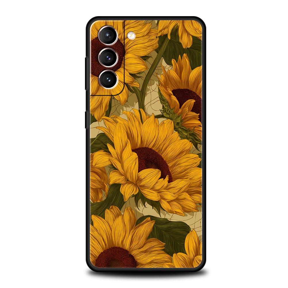 Чехол для телефона Samsung Galaxy S25 Edge S24 S23 S22 S21 Ultra S20 FE 5G S10 S10E S9 Plus Мягкий ТПУ Чехол Летний Цветной Цветок