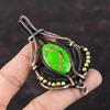 Медный зеленый бирюзовый кулон, медная проволочная обертка, кулон ручной работы, проволочная обертка, драгоценный камень, удивительный медный ювелирный подарок для жены
