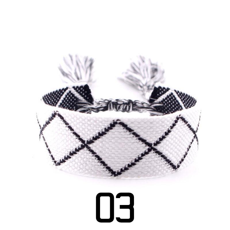 Женская мода ювелирные изделия подарок красочный декоративный узор вышитый ручной работы плетеный браслет в стиле бохо