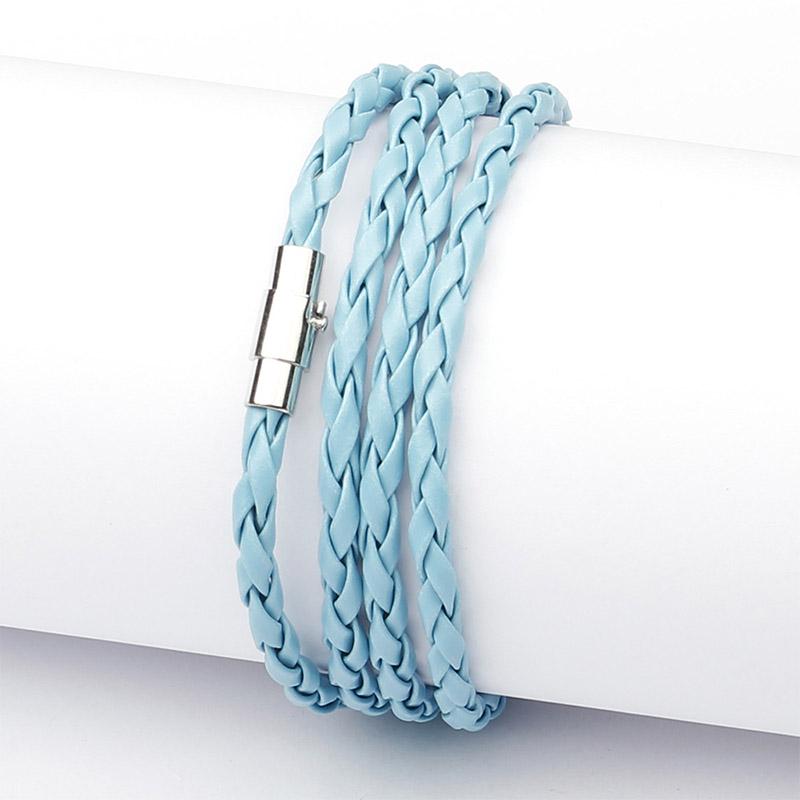 Vogue Женский ручной работы модный кожаный плетеный браслет-манжета унисекс мужской браслет