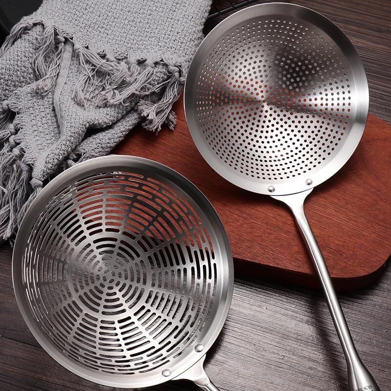 Zhishi Small Hole Stainless Steel Skimmer with Wooden Handle