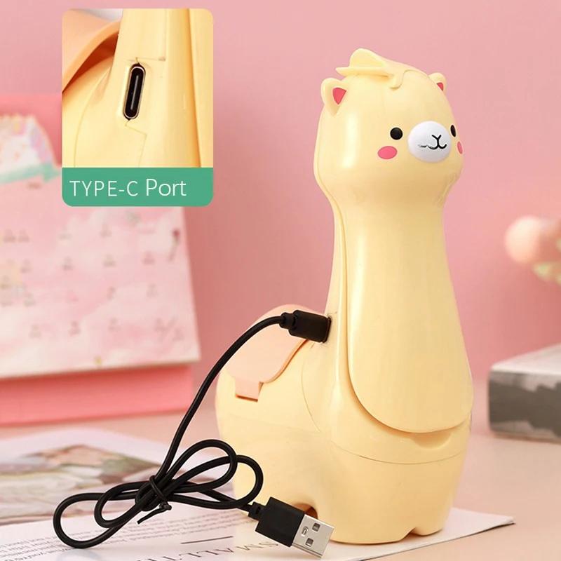 Креативная лампа-подставка для ручек в виде альпаки, USB-перезаряжаемая, милый ночник, складная мини-настольная лампа для детей, студентов, для чтения, учебы