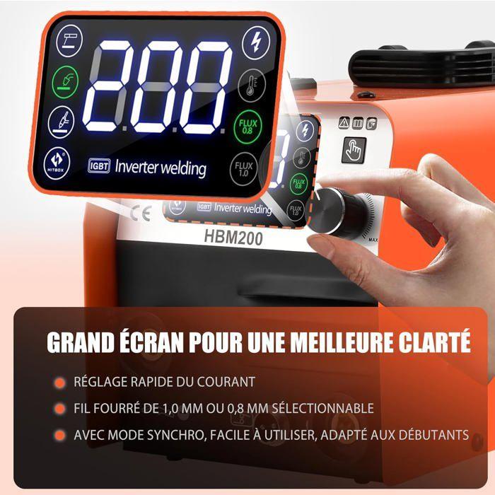 Сварочный аппарат 3-в-1 - HBM200 - MIG/MMA/LIFT TIG - 140 А - Компактный портативный 230 В