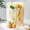 10Pcs Cross Cake Acrylic Topper Baptism Christening Confirmation Gold Wedding