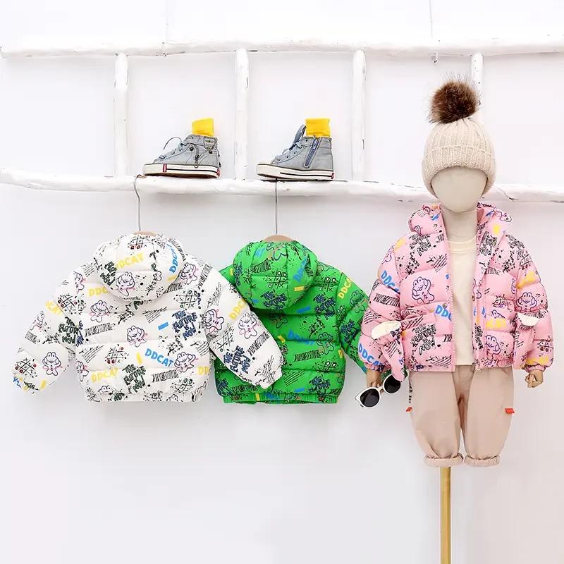 Children's Down Cotton-padded Coat Winter Clothes Cotton-padded Coat Cotton-padded Coat Autumn And Winter Medium And Small Warm Fleece-lined Top