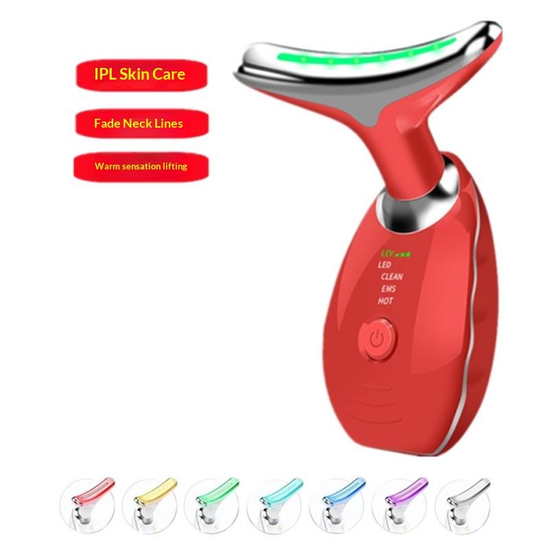 Neck Face Lifting EMS Massager 7Color Skin Tighten Device for Women Face Firming Wrinkle Removing Beauty Tool Home Spa