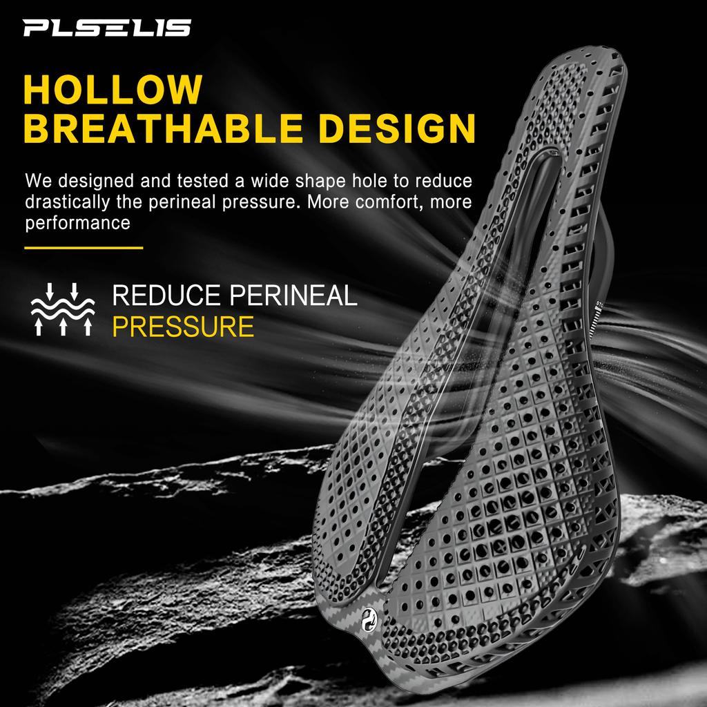 Plselis Road Bike Carbon Fiber Cushion Competitive Lightweight Cushion 3D Printing Integrated Hollow Design 145g