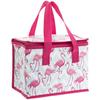 [Q3567] - Утепленная сумка для обеда «Фламинго» розово-синяя - 22x16x12 см