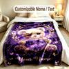 Bear Panda Theme Soft Blanket Personalized Custom Name Text Print Warm Blanket Home Sofa Bedroom Decor