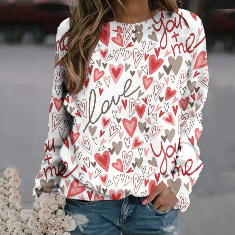 Осенние толстовки Love Heart с капюшоном и 3D-принтом, женская мода, толстовки с круглым вырезом, уличная одежда, свободный свитер Harajuku, женская одежда