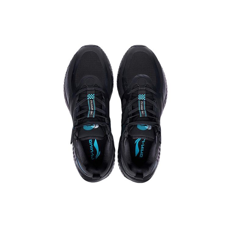 Li Ning Cloud Shield Модные износостойкие дышащие низкие кроссовки для бега мужские Черно-синие AGLR233-2
