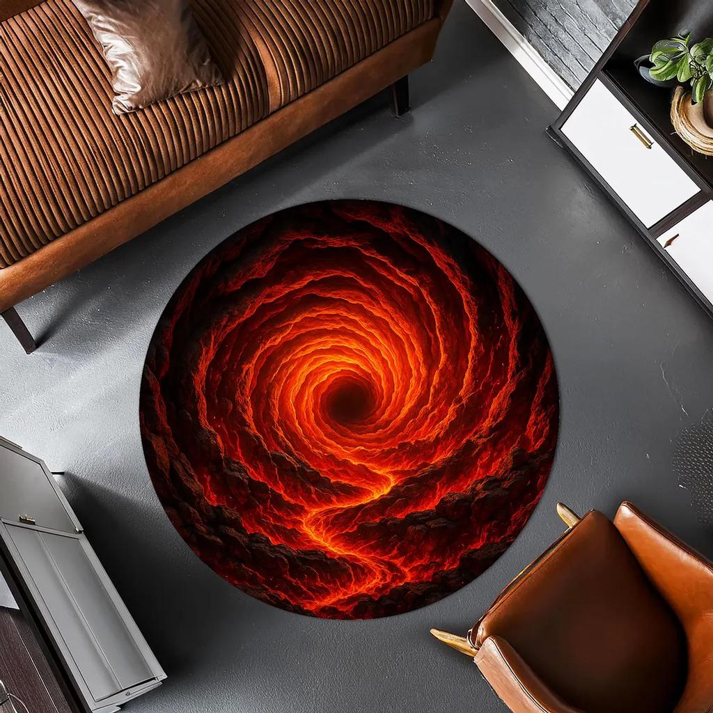 Круглый ковер с 3D-иллюзией водопада, ковер с оптической глубиной в виде пещеры, вдохновленный природой декор для пола для гостиной, спальни, коврик для медитации