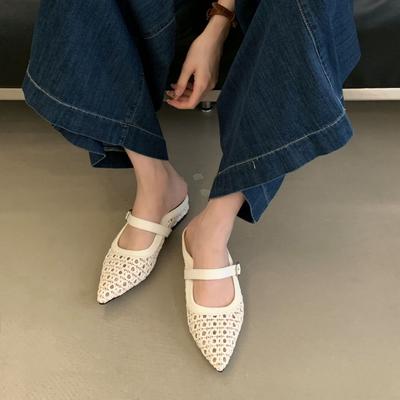 Остроносые полые дышащие внутренние увеличивающие рост сумка-голова полушлепанцы женские для улицы 2025 лето с одной педалью шлепанцы Birkencool