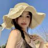 [Hot-selling in the store] Lace lace sun hat, brim hat, lace-up, hollow seaside vacation weaving sun hat