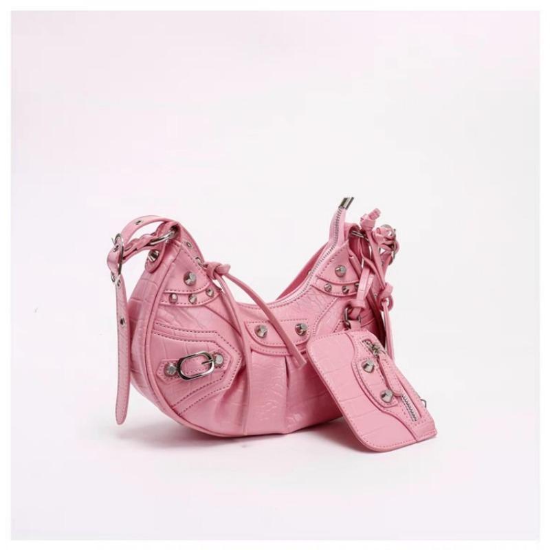 Новая сумка-подмышка в стиле панк-шик для байкера — многофункциональная плиссированная сумка через плечо с заклепками и кисточками, с кромкой Y2K для ночных клубов и улиц