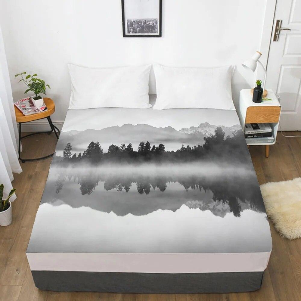 Эластичная простыня на резинке 160x200/180/200/150x200 Наматрасник Чехол на кровать 1 шт. Ясень