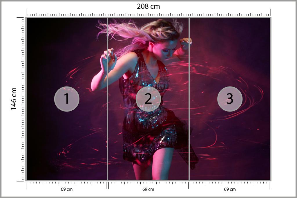 Photomural Young Woman In Dance Smooth Vinyl 208x146