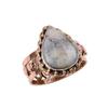Natural Dendrite Opal Gemstone 925 Solid Sterling Silver TwoTone Ring S.9.5 P0Y88