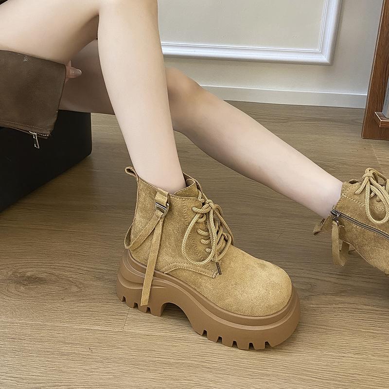 Fashion Ankle Boots for Women Flats Platform Fashion Shoes Suede Designer Casual Sport Boots 2025 New Trend Cozy Femme Chelsea Botas