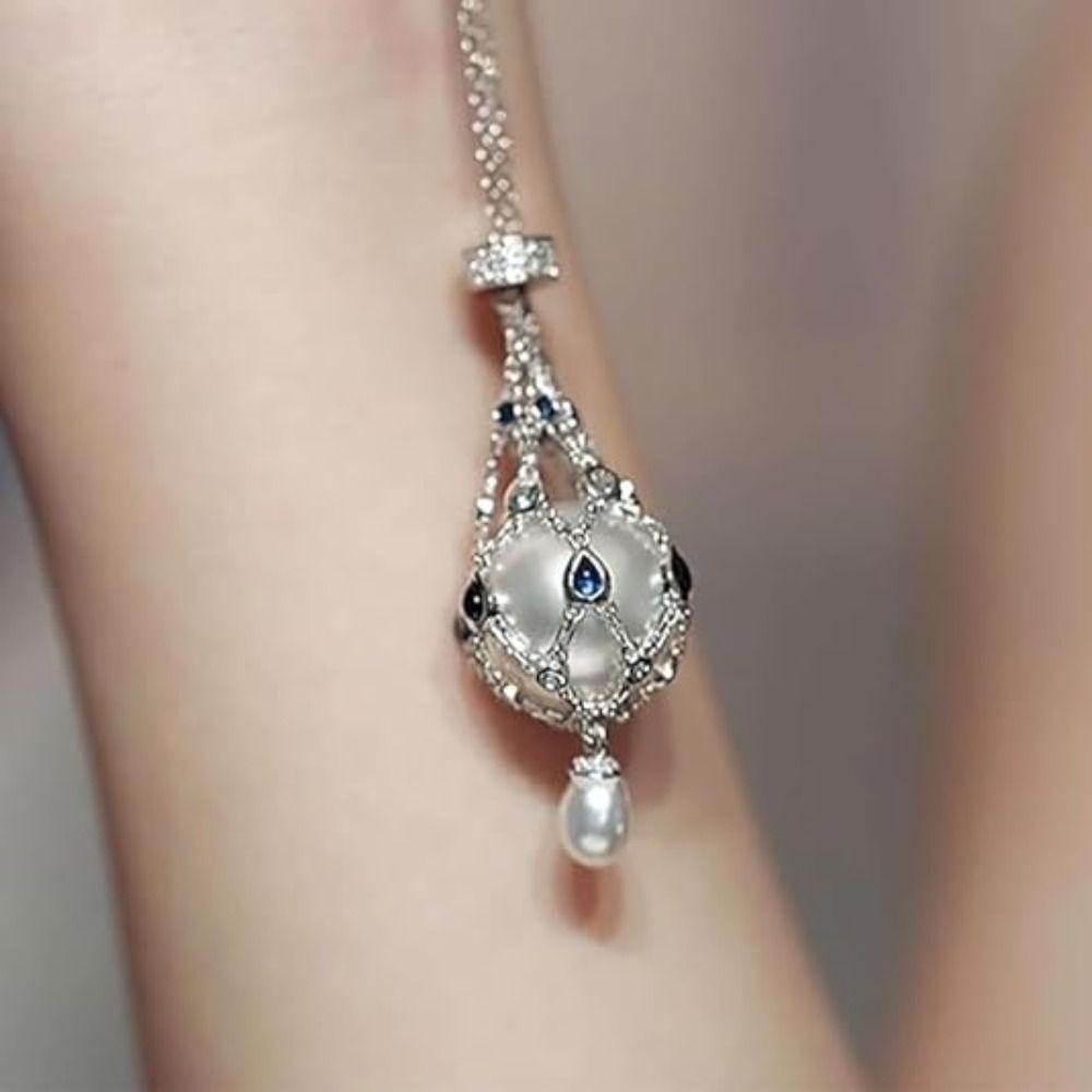 Сменные подвески-петли с жемчугом и драгоценными камнями, регулируемые цепочки, ожерелья для женщин