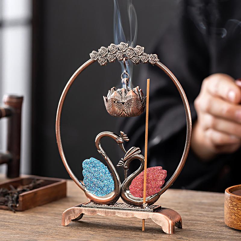 1 шт. металлический дзен кран дизайн двойного назначения курильница фен-шуй декор для медитации лебедь дракон подвесная печь